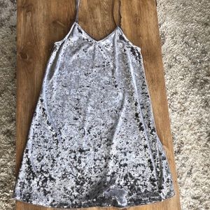 Gray velvet dress